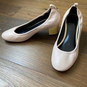 Lanvin block heel nude ballerinas size 38 US 7.5
